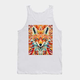 Spectrum Fox: Radiant Op Art Red Fox Design Tank Top